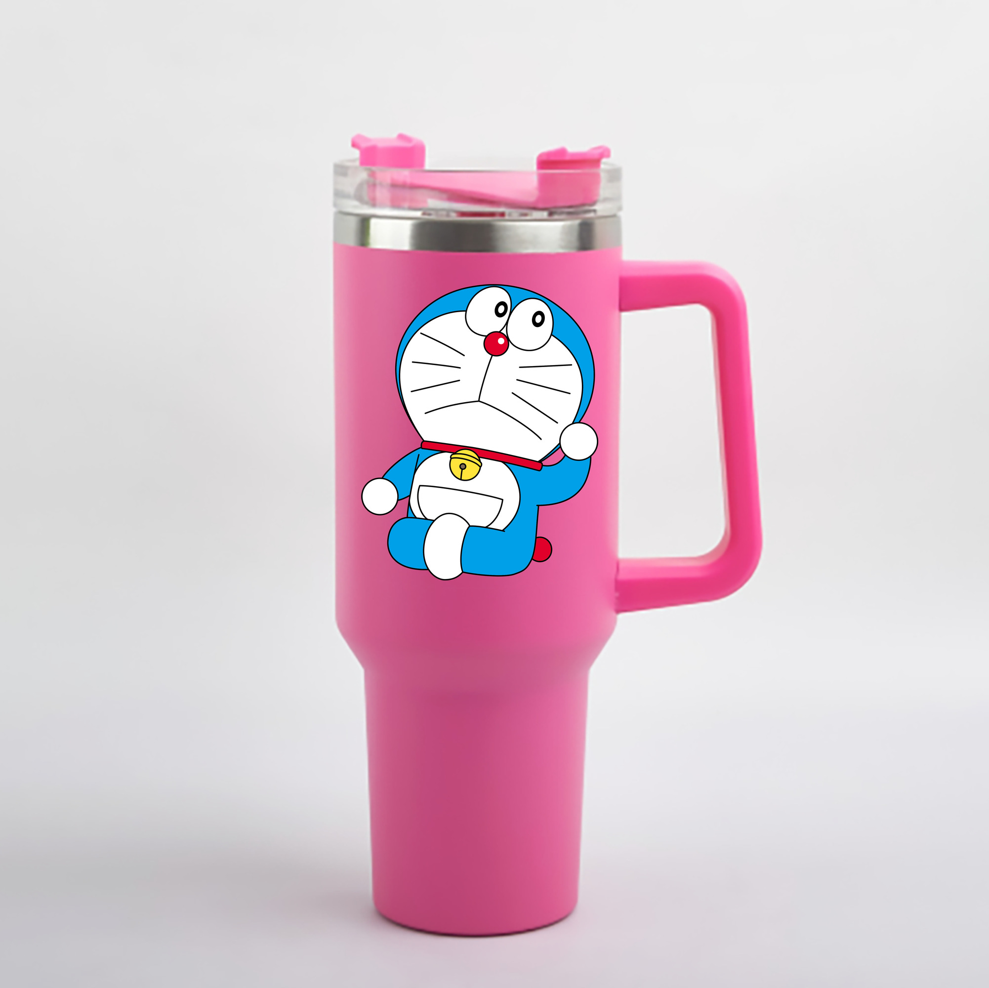 （画像用） ドラえもん Doraemon 1200mL車用タンブラー - クリスタルステッカー（プラスチックストロー付き）